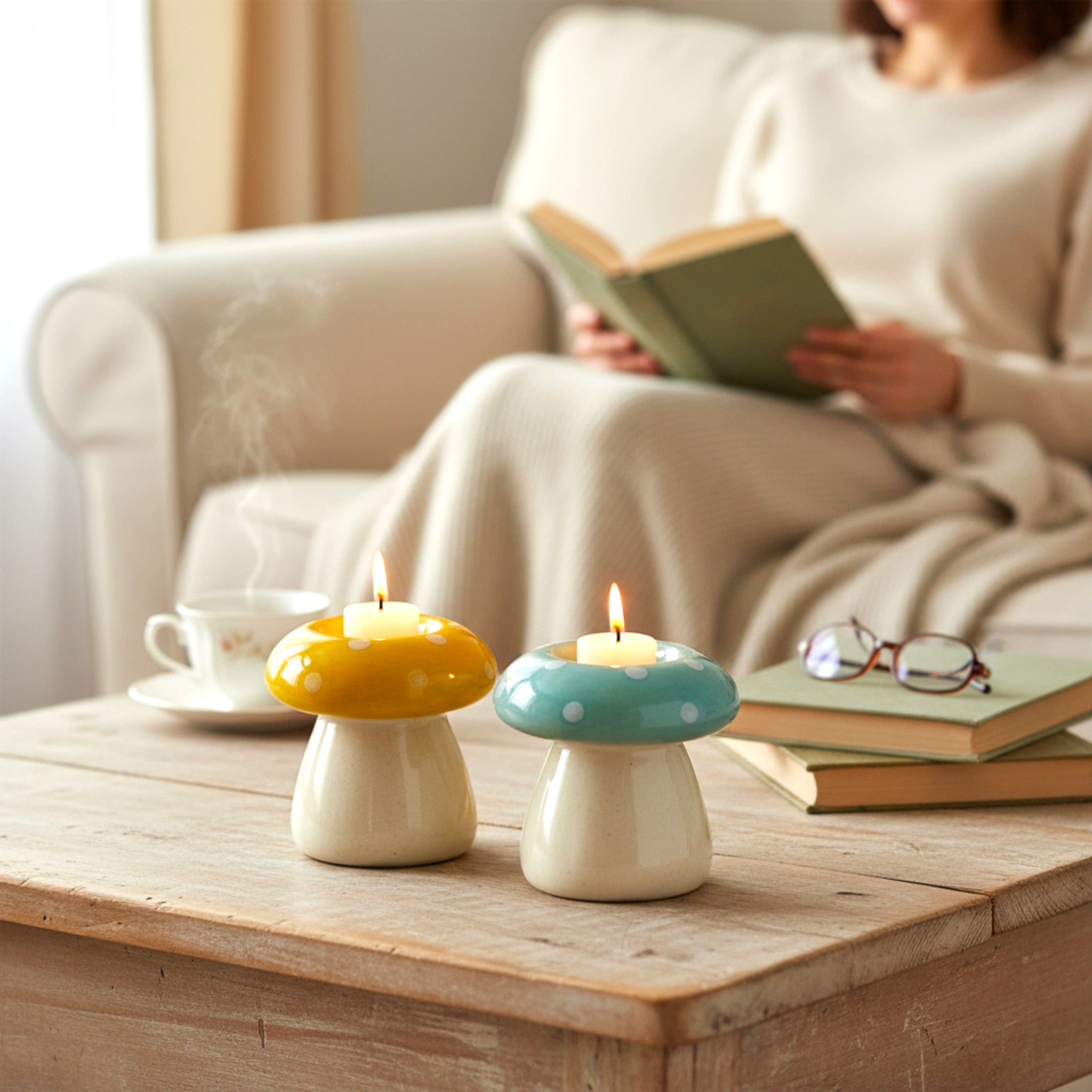 Twilight Toadstool Candle Stand (Set of 2)